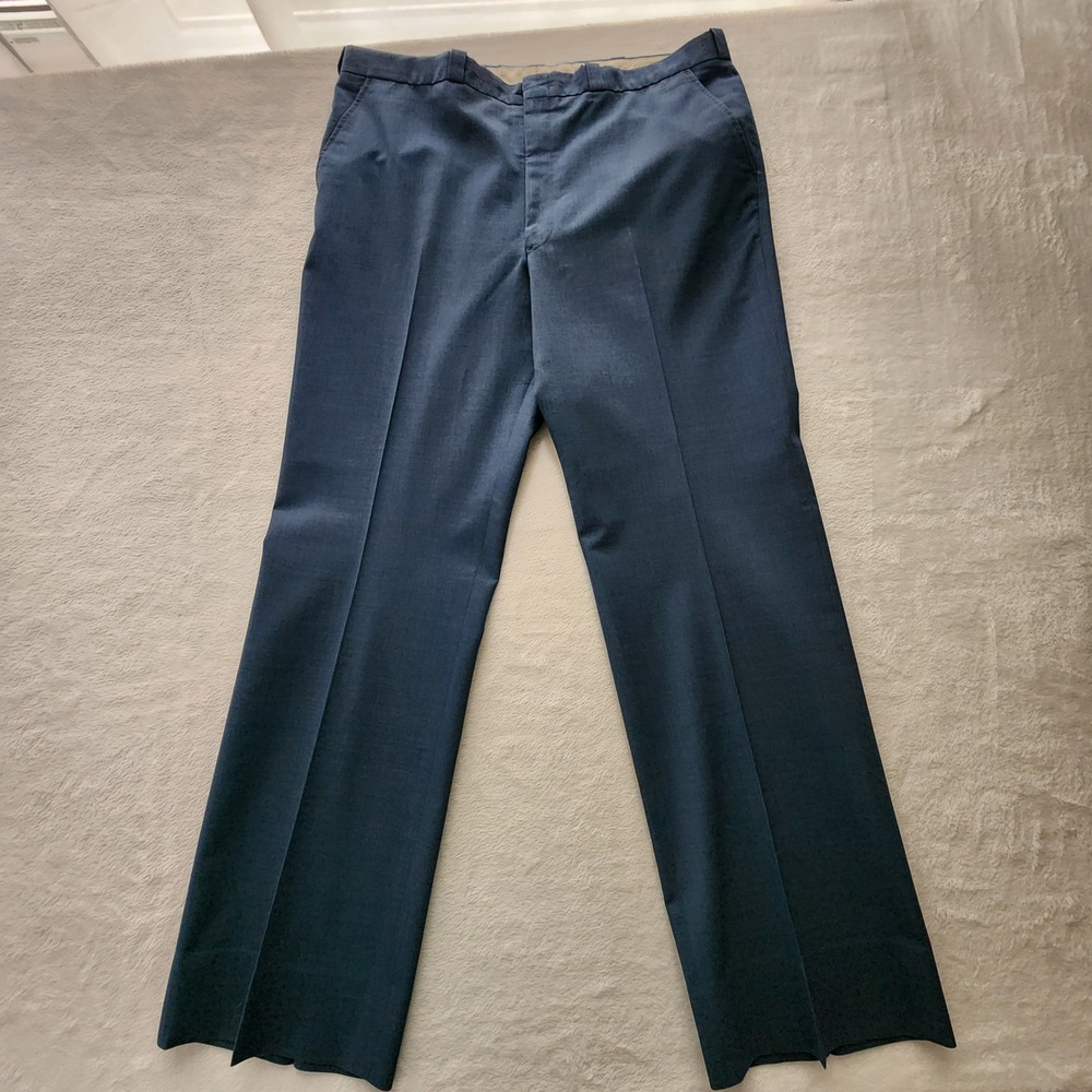 US Military Trousers Mens 40 Blue Wool Blend Uniform Dress Pants VTG 1987 40x32